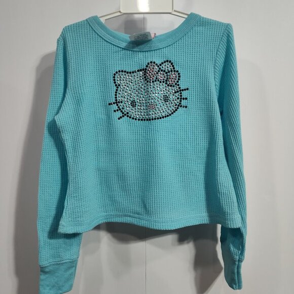 Sanrio 2005 Hello Kitty Rhinestone Cat Long Sleeve Tee Shirt Girls 6 NWT - Picture 2 of 12